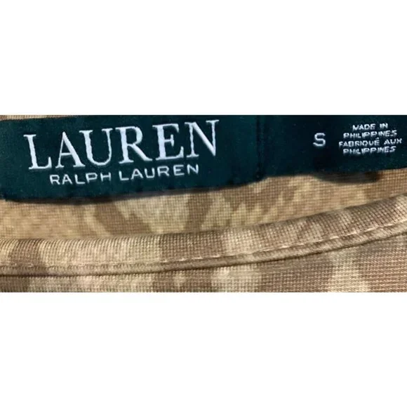 Ralph Lauren Contessa Women's Small Beige Snake Print Short Sleeves Knit Dress - Picture 3 of 4